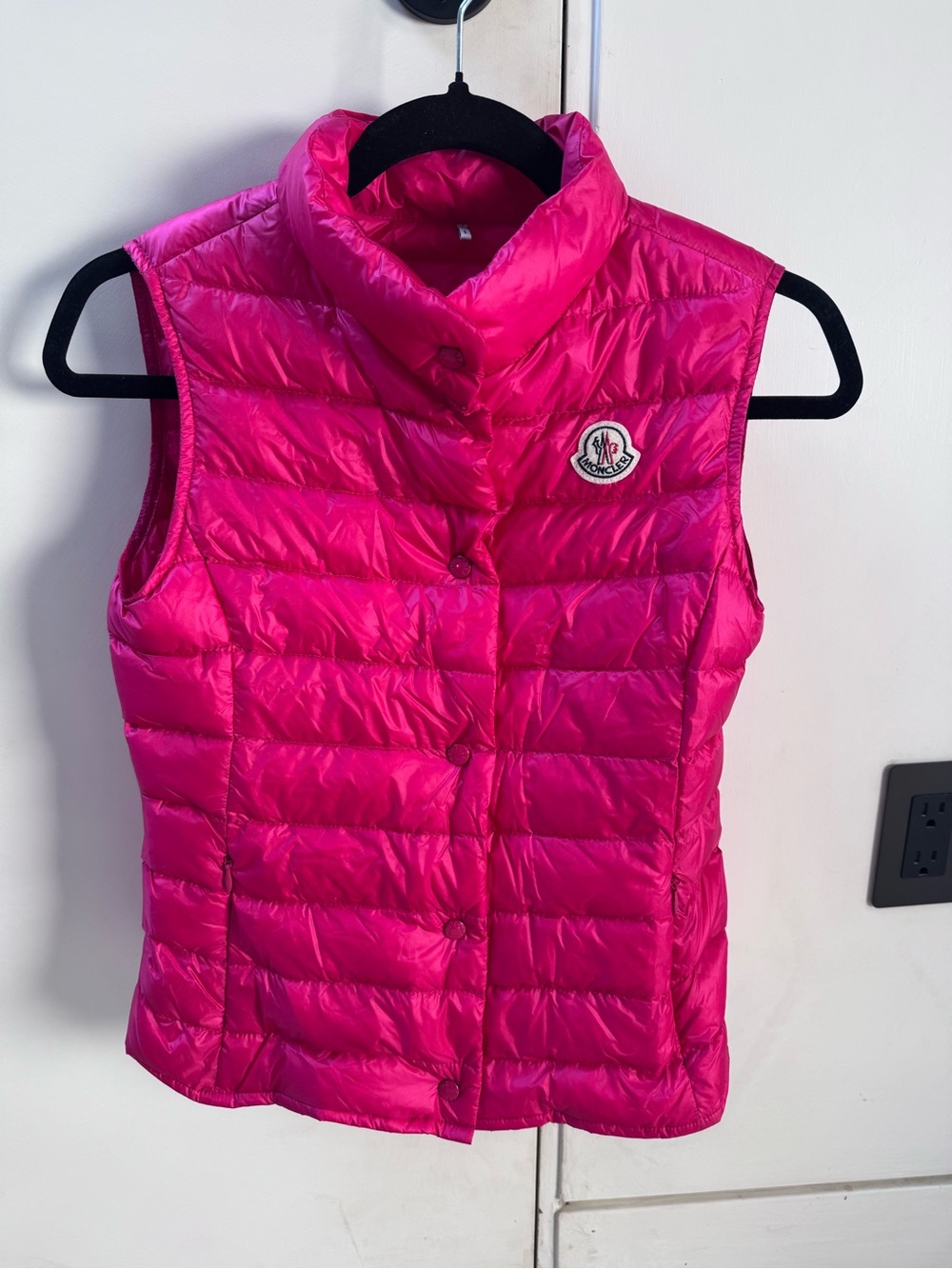 Moncler Girls' Bright Pink Quilted Down Vest